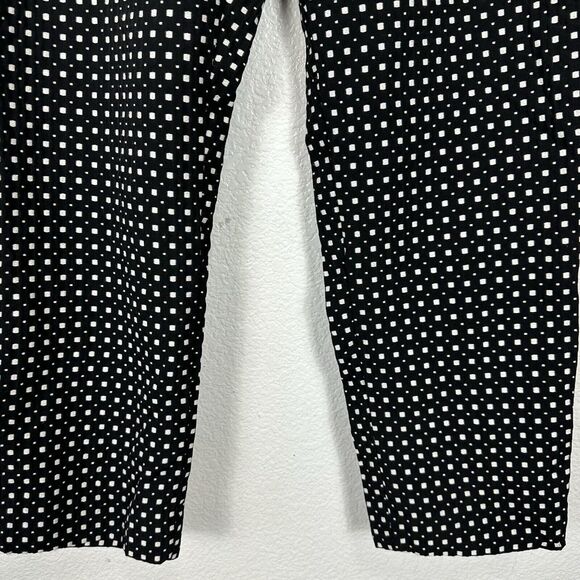 Banana Republic Pants Women Size 8 Hampton Black White Geometric Ankle Preppy - Picture 5 of 12